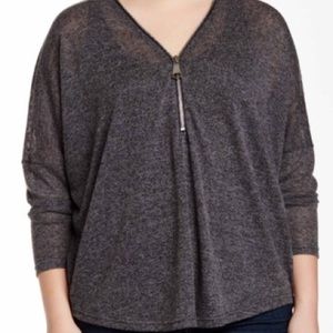 Joan Vass Zip Pullover Top